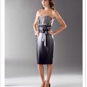 White House Black Market Silk Ombré Gray Dress